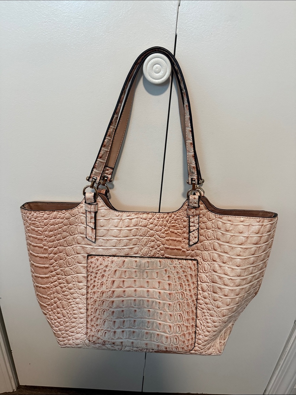 Women's Blush Croc-Embossed Tote Bag